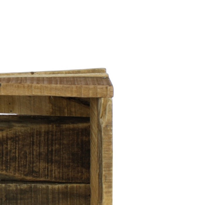 Reclaimed Wood Crate with Open Storage Space, Natural Brown