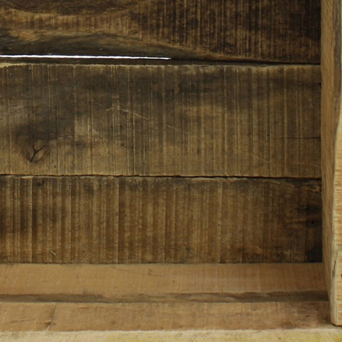 Reclaimed Wood Crate with Open Storage Space, Natural Brown