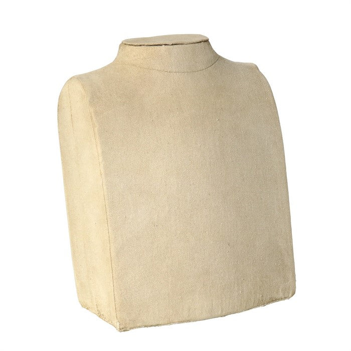 Fabric Upholstered Metal Frame Bust, Beige
