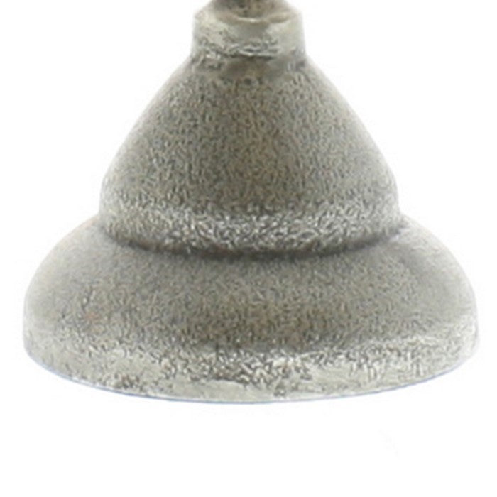 Menorah Style Cast Aluminum Frame Candle Holder, Silver