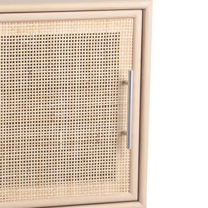 1 Door Wooden Accent Chest with Mesh Pattern Front, Light Brown