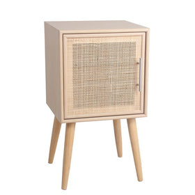 1 Door Wooden Accent Chest with Mesh Pattern Front, Light Brown