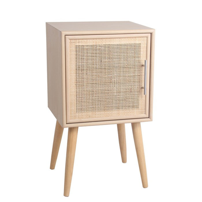 1 Door Wooden Accent Chest with Mesh Pattern Front, Light Brown