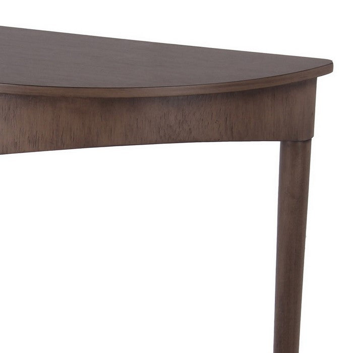 Half Moon Console Table with Round Legs, Brown