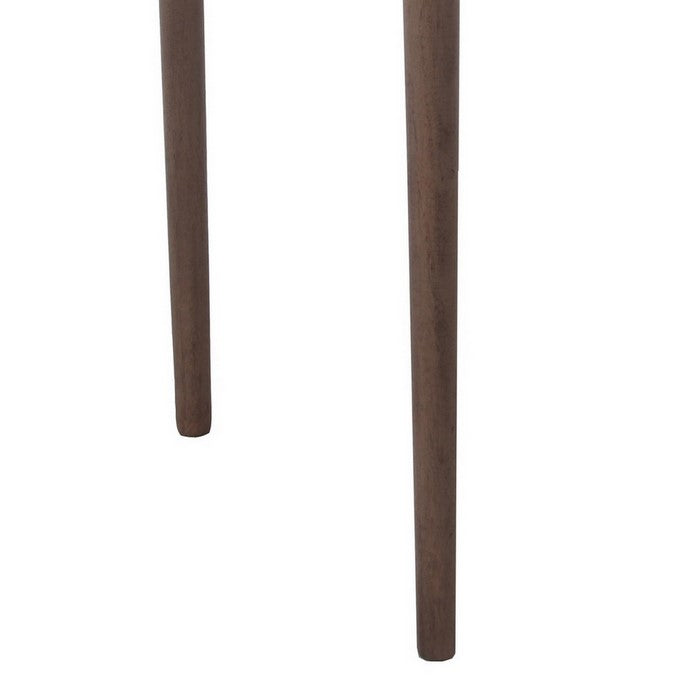 Half Moon Console Table with Round Legs, Brown