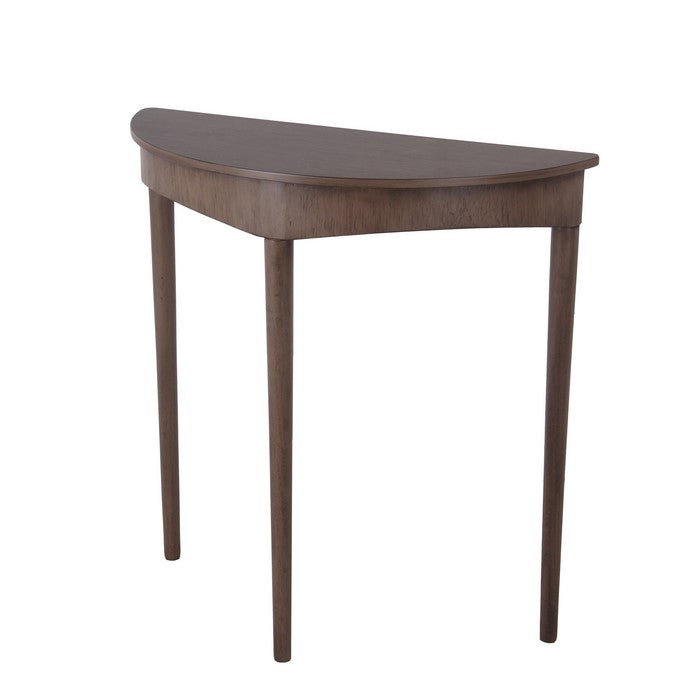 Half Moon Console Table with Round Legs, Brown
