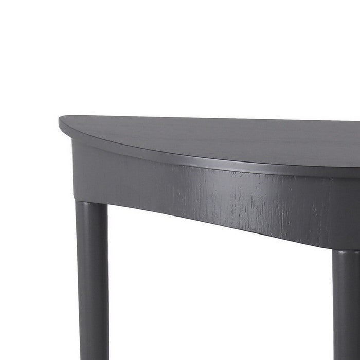 Half Moon Shape Wooden Console Table with Round Legs, Gray
