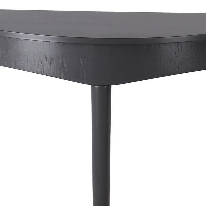 Half Moon Shape Wooden Console Table with Round Legs, Gray