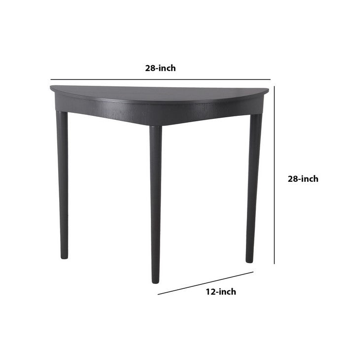 Half Moon Shape Wooden Console Table with Round Legs, Gray