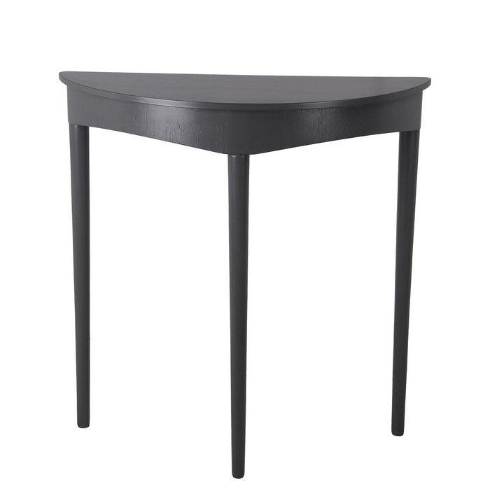 Half Moon Shape Wooden Console Table with Round Legs, Gray