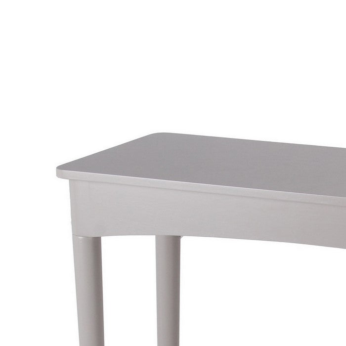 Wooden Rectangular Console Table with Round Tapered Legs, Light Gray