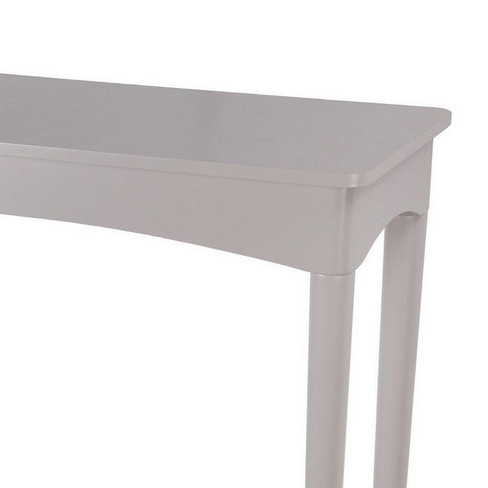 Wooden Rectangular Console Table with Round Tapered Legs, Light Gray
