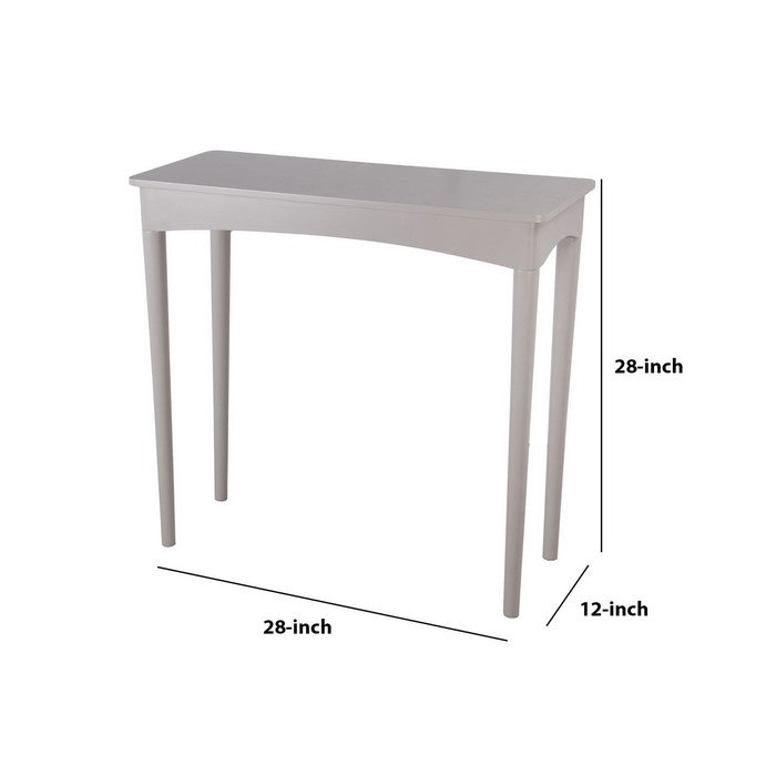 Wooden Rectangular Console Table with Round Tapered Legs, Light Gray