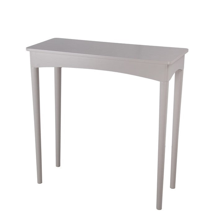 Wooden Rectangular Console Table with Round Tapered Legs, Light Gray
