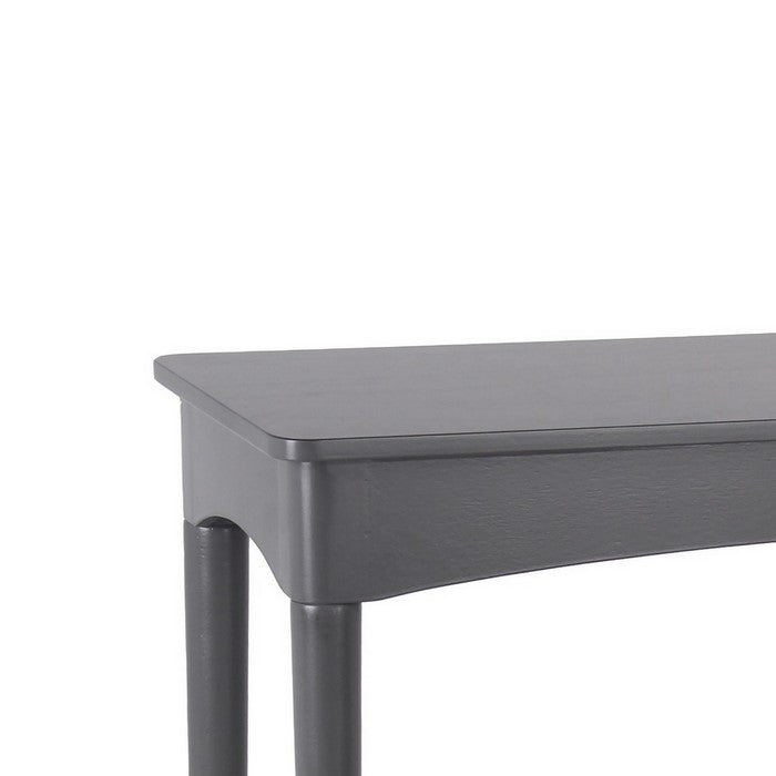 Wooden Rectangular Console Table with Round Tapered Legs, Dark Gray