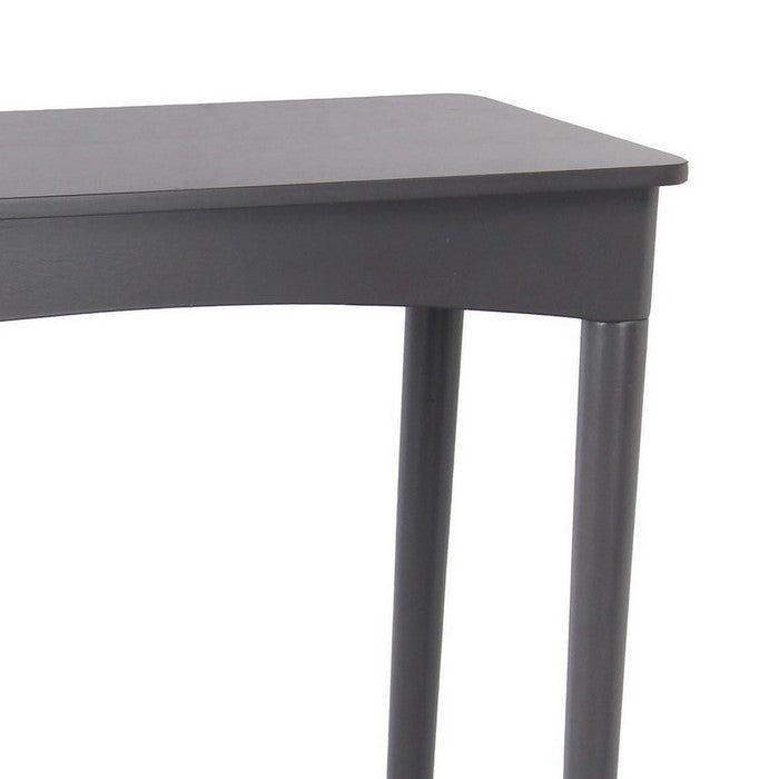 Wooden Rectangular Console Table with Round Tapered Legs, Dark Gray