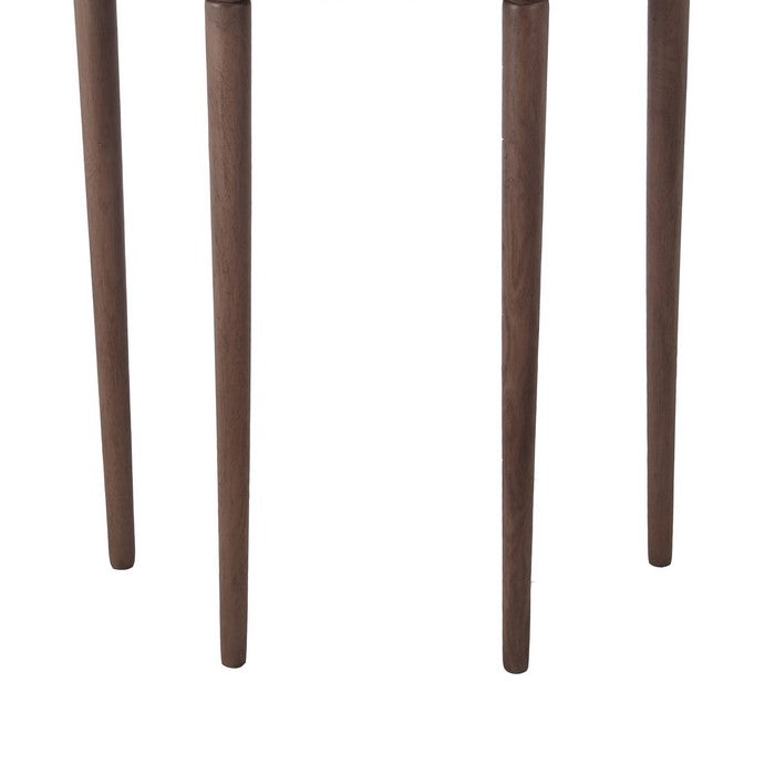 1 Drawer Half Moon Console Table with Round Legs, Small, Brown