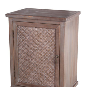 1 Door Accent Stand with Turned Legs and Textured Details, Weathered Brown