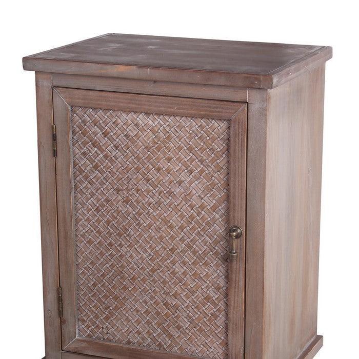1 Door Accent Stand with Turned Legs and Textured Details, Weathered Brown