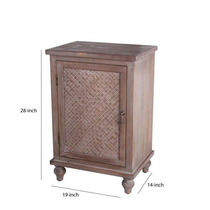 1 Door Accent Stand with Turned Legs and Textured Details, Weathered Brown