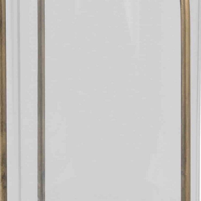 Candle Lantern with Metal Body and Glass Hurricane, Small, Gold
