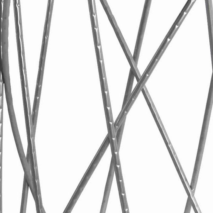 Tall Round Mirror Top Metal Accent Table with Open Frame, Set of 2, Silver