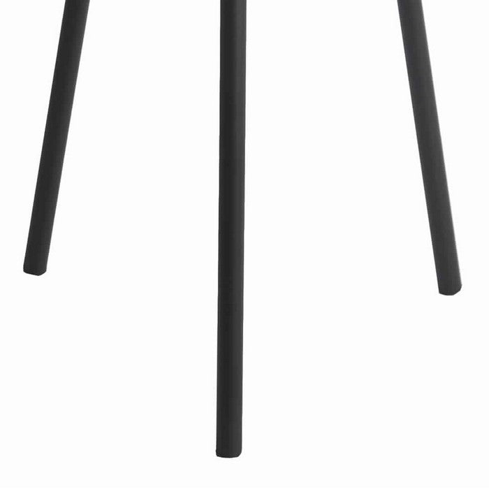 Industrial Metal Accent Table with Tubular Legs and Round Tray Top, Black
