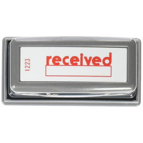 Xstamper 1223 Receved with Space for Initial or Date, Pre Inked Laser Engraved Rubber Stamp, Red Ink, Impression Size: 1/2" x 1-5/8"