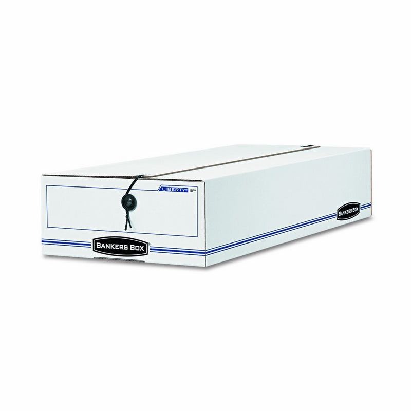 Bankers Box 00005 LIBERTY Check/Voucher Storage Box, 10 3/4 x 23 1/4 x 4-5/8, White/Blue (Case of 12)