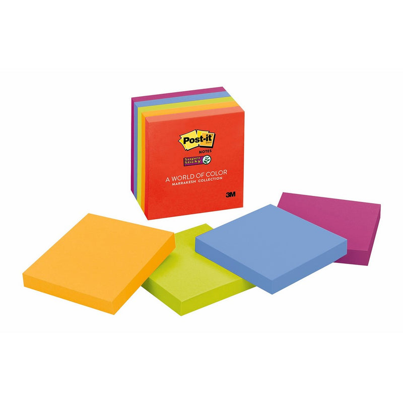Post-it Super Sticky Notes, 3 in x 3 in, Marrakesh Collection, 5 Pads/Pack (654-5SSAN)
