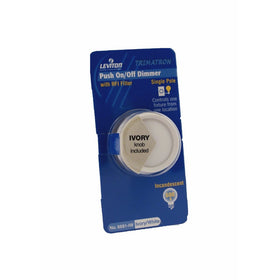 Leviton 6681-IW Trimatron 600W Incandescent Rotary Dimmer, Single Pole, Ivory/White