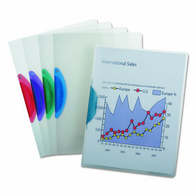 Oxford 04491 GateLock No Punch Report Cover w/Clip, Letter, Holds 30 Pages, Assorted (Box of 25)