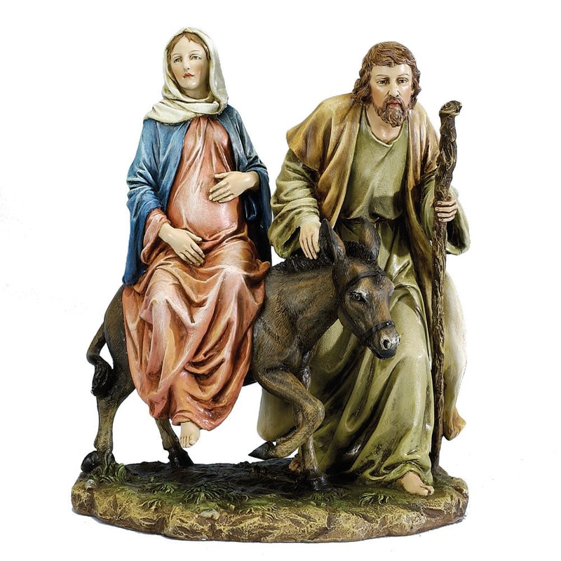 Josephs Studio 10" La Posada "The Lodging" Figure-Joseph with Mary Riding on Donkey on their way to Bethlehem