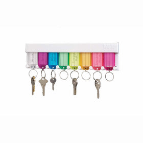 STEELMASTER 8-Tag Multi-Colored Key Rack, 12 x 6.2 x 0.7 Inches, White (201400847)