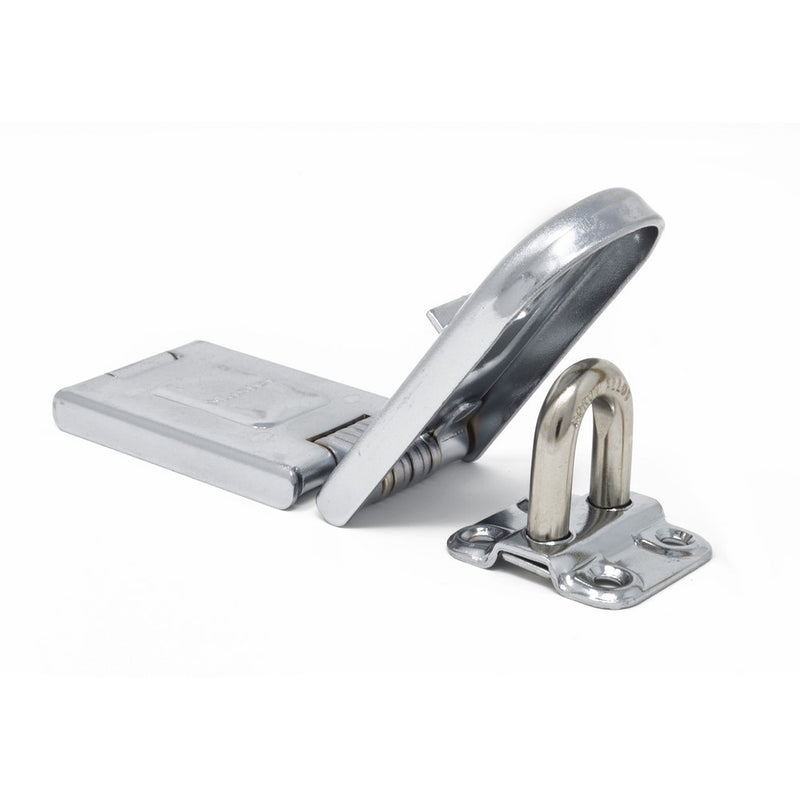 Master Lock 720DPF 6-1/4 Long Zinc Plated Hardened Steel Single Hinge Hasp