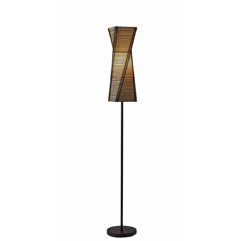 Adesso 4047-01 Stix 68 In. Floor Lamp, Black, Smart Outlet Compatible - Standing Lamp with Twisted Structure. Lighting Accessory