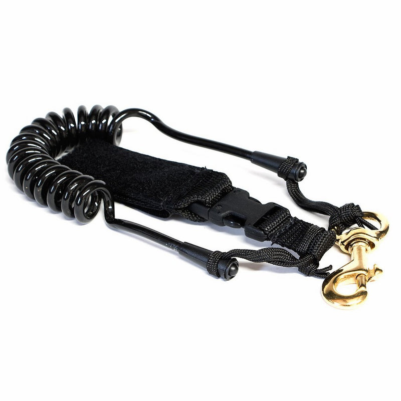 Sportsman Supply Inc. Surf to Summit Coiled Fishing Rod Brass Leash, Black, 4-Feet