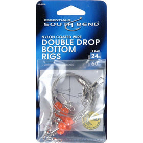 Hurricane 24-Inch Double Drop Bottom Nylon Coated Wire Rig (2-Pack), 60-Pound