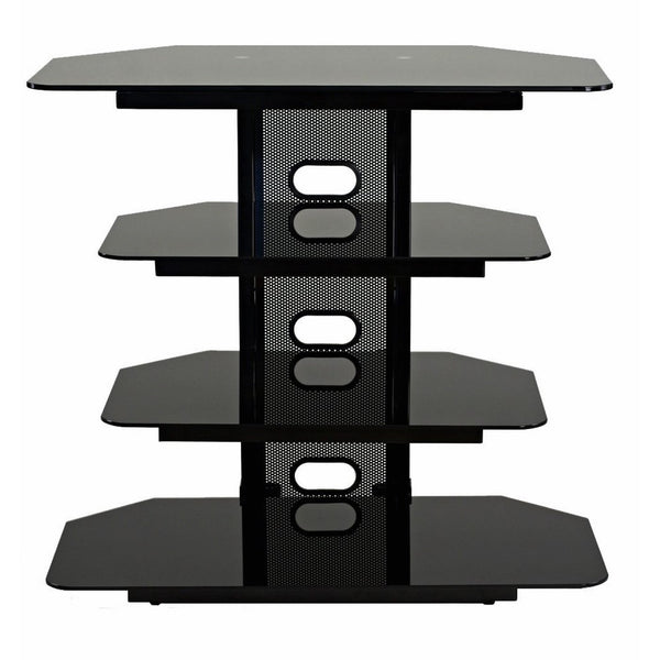 TransDeco Corner TV Stand with 3 AV Shelves for Up to 35-Inch Plasma/LCD TV