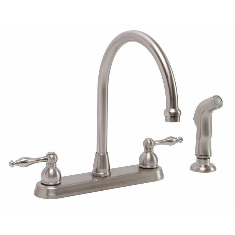 Premier 119262 Wellington Lead-Free Two-Handle Kitchen Faucet with Matching Side Spray, Brushed Nickel