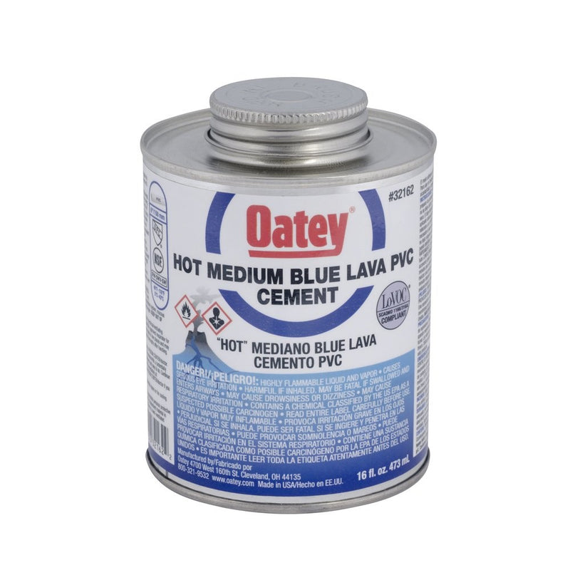 Oatey 32162 Lava Hot PVC Solvent Cement, Blue, 16-Ounce