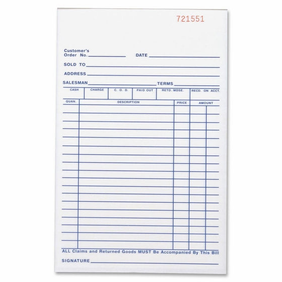 Business Source All-Purpose Forms Book, Duplicate, 50 Sheet