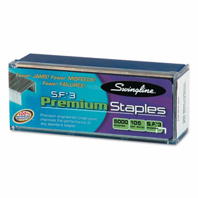 Swingline 35440 S.F. 3 Premium Chisel Point 105 Count Half-Strip Staples 5000/Box