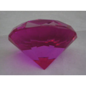 Pink Glass Diamond Shaped Paperweight 3.15 INCHES (80 MM)