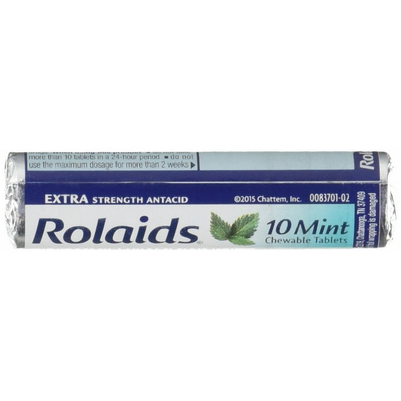 Extra Strength Rolaids Antacid Chewable Tablets 12 Rolls X 10 Tablets. New!