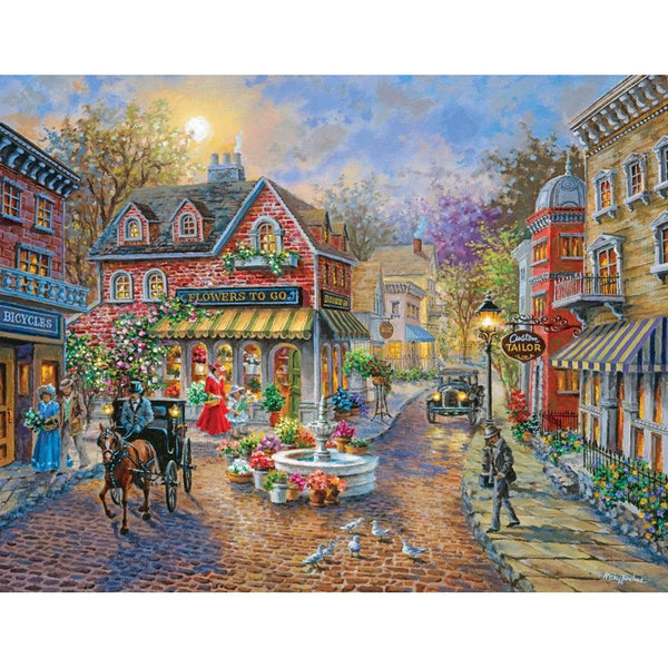 Springbok Puzzles - Cobblestone Village - 350 Piece Jigsaw Puzzle - Large 18 Inches by 23.5 Inches Puzzle - Made in USA - Unique Cut Interlocking Pieces - Large Pieces - Easy to Pick and Place