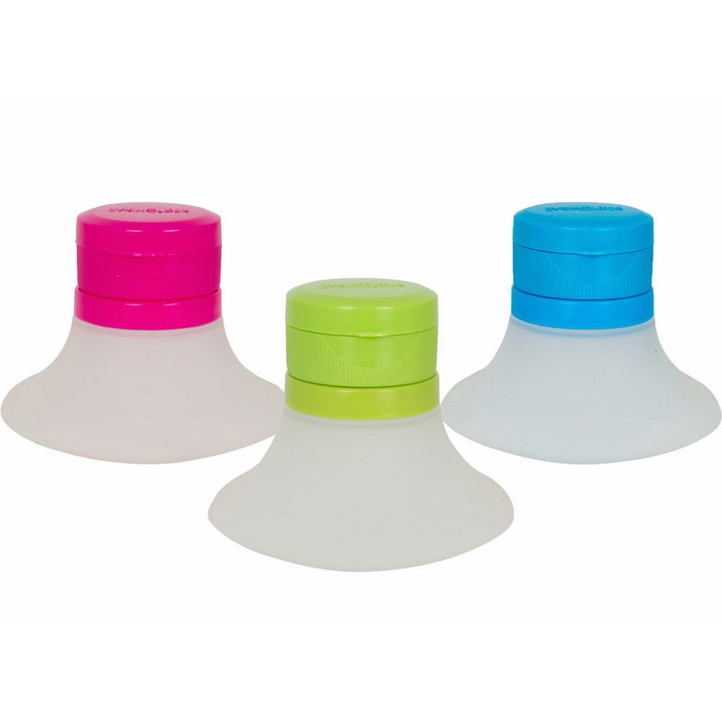Evriholder Dressing to Go Salad Dressing Containers, Mini Food Storage Containers, Small Dip, Condiment, or Sauce Containers, Leak-Resistant, Set of 3 in Various Colors