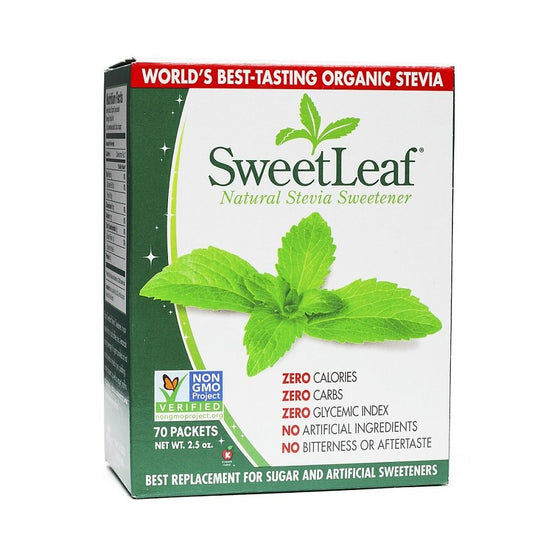 Sweetleaf Stevia 70 Piece Sweetener Packets (Pack of 2)