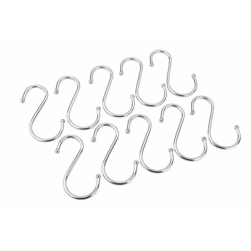 CJESLNA 20 Pack Size Medium Stainless S Hooks Kitchen Pot Pan Hanger Clothes Storage Rack