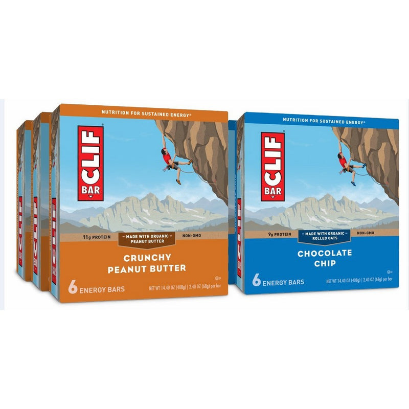 CLIF ENERGY BAR - Value Pack - Chocolate Chip and Crunchy Peanut Butter - (2.4 oz, 6 Count, 6 Pack)